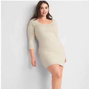 NWT Fitted Scoop-Neck Rib-Knit Mini Dress for Women